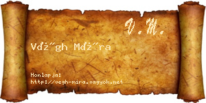 Végh Míra névjegykártya
